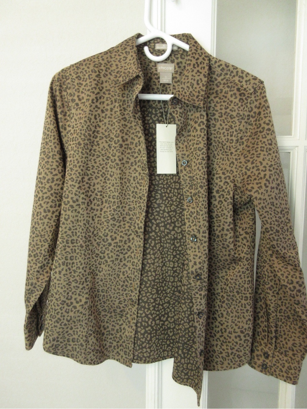 NWT Chico's Leopard Print Button-Up shirt